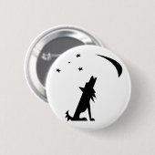 コヨーテのシルエット 缶バッジ (正面&裏面)