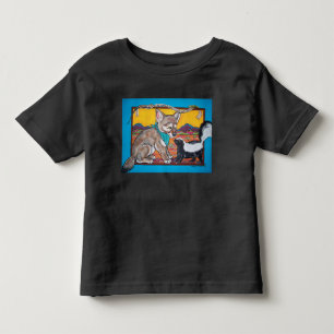コヨーテの子犬およびユーモアのあるなスカンクの南西野性生物 トドラーTシャツ