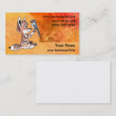 コヨーテの子犬の名刺-火のように激しくオレンジ 名刺 (正面/裏面)