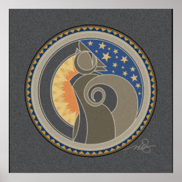 コヨーテの精神グレーの背景 ポスター