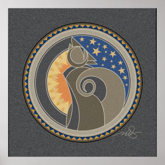 コヨーテの精神グレーの背景 ポスター (正面)