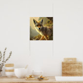 コヨーテパップワイルドライフポートレート ポスター (キッチン)