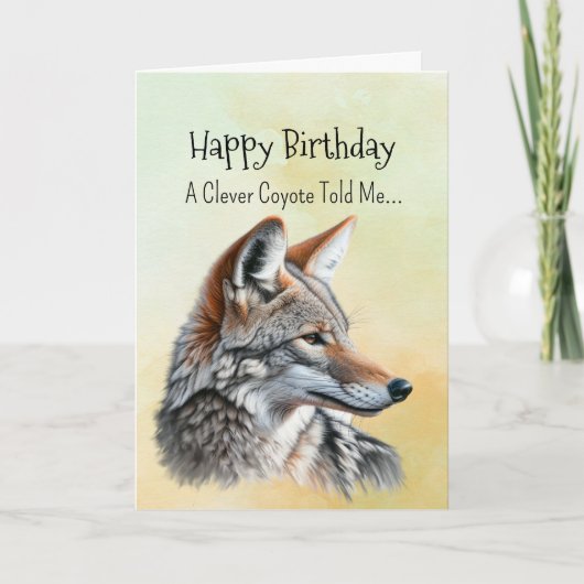 コヨーテパーソナリティお誕生日おめでとう 動物 カード (正面)