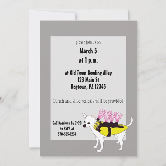 コヨーテベストの犬が少年の誕生日パーティー 招待状 (裏面)