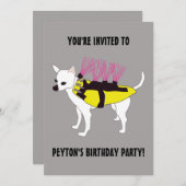 コヨーテベストの犬が少年の誕生日パーティー 招待状 (正面/裏面)