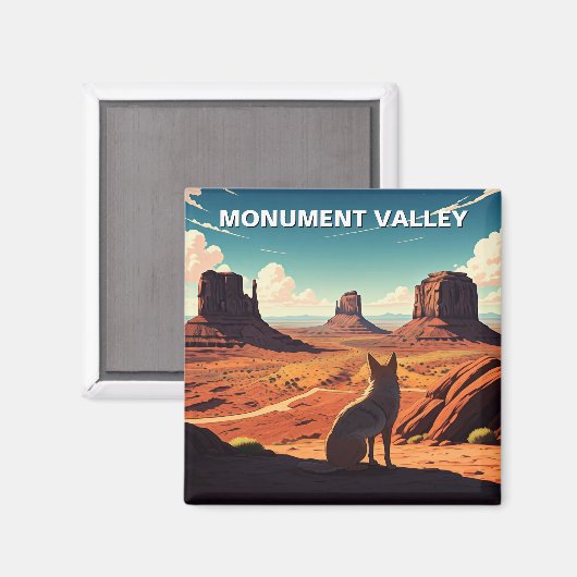 コヨーテモニュメントバレートラベルナバジョネーション マグネット (正面/裏面)