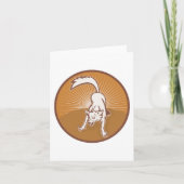 コヨーテレトロサンセットヴィンテージウィルダネスアニマルアート カード (正面)