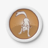 コヨーテレトロサンセットヴィンテージウィルダネスアニマルアート ペーパープレート (正面)