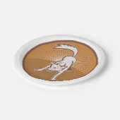 コヨーテレトロサンセットヴィンテージウィルダネスアニマルアート ペーパープレート (アングル)