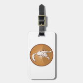 コヨーテレトロサンセットヴィンテージウィルダネスアニマルアート ラゲッジタグ (正面縦)