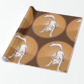 コヨーテレトロサンセットヴィンテージウィルダネスアニマルアート ラッピングペーパー (アンロールド)