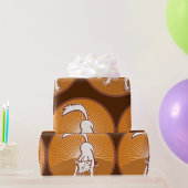 コヨーテレトロサンセットヴィンテージウィルダネスアニマルアート ラッピングペーパー