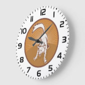 コヨーテレトロサンセットヴィンテージウィルダネスアニマルアート ラージ壁時計 (傾斜)