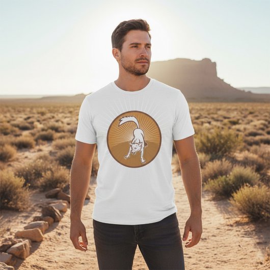 コヨーテレトロサンセットヴィンテージウィルダネスアニマルアート Tシャツ