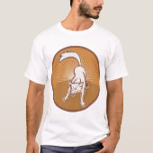 コヨーテレトロサンセットヴィンテージウィルダネスアニマルアート Tシャツ (正面)