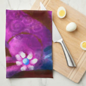 コヨーテ抽象芸術アートサグアーロカボスデザートブラウン キッチンタオル (四つ折り)