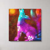 コヨーテ抽象芸術アートサグアーロカボスデザートブラウン キャンバスプリント (正面)