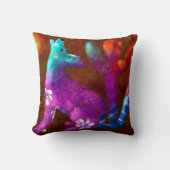 コヨーテ抽象芸術アートサグアーロカボスデザートブラウン クッション (正面)