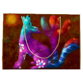 コヨーテ抽象芸術アートサグアーロカボスデザートブラウン ラージペーパーバッグ (裏面)