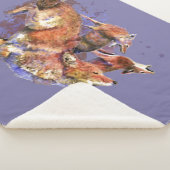 コヨーテ水彩動物野生動物自然アート シェルパブランケット (3/4)