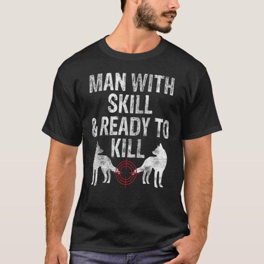 コヨーテ狩りコヨーテハンターヨーテマンスキルレディ Tシャツ (正面)