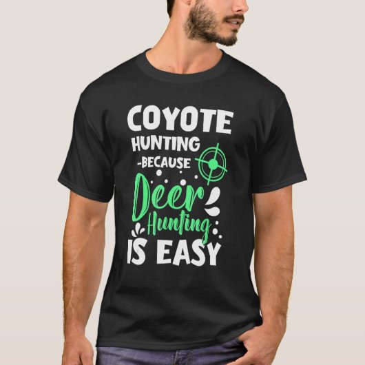 コヨーテ狩りデザインコヨーテハンター及びコヨーテ Tシャツ (正面)