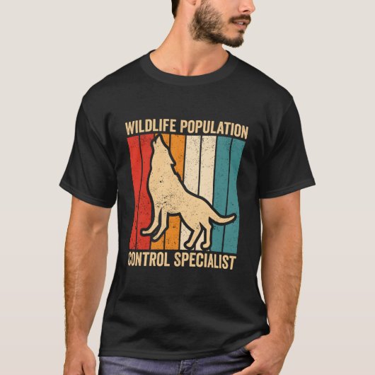 コヨーテ狩猟 コヨーテハンター 野生生物個体数 S Tシャツ (正面)