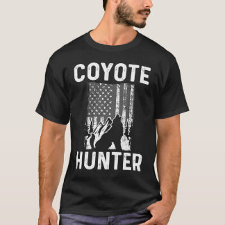 コヨーテ誇りを持ったハンター米国国旗のコヨーテ狩り Tシャツ