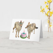 コヨーテ誕生日カード カード (黄色い花)