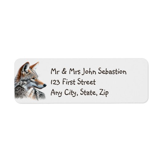 コヨーテ野生動物素朴国 ラベル (正面)
