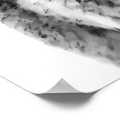 コヨーテ頭部ポートレート白黒動物 ポスター (角)