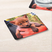 コヨーテ・クブ スクエアペーパーコースター (アングル)