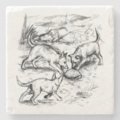 コヨーテ・パップ ストーンコースター (正面)