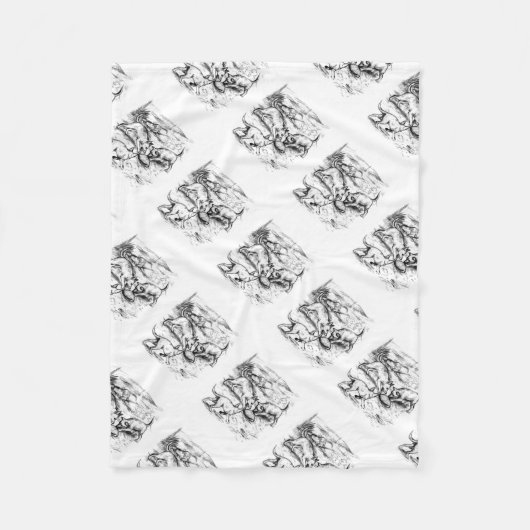 コヨーテ・パップ フリースブランケット (正面)