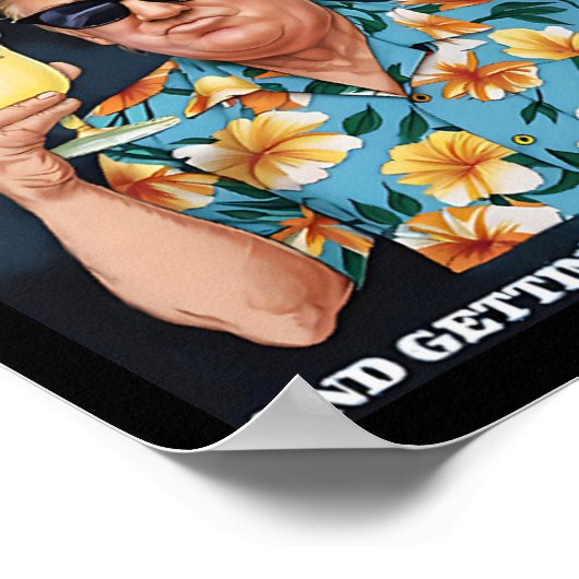 コラダスドナルドトランプサマーバケーションハワイビーチ ポスター (角)