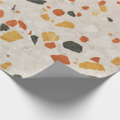 コラッツォ色の赤と緑とコンcrの黄色 ラッピングペーパー (角)