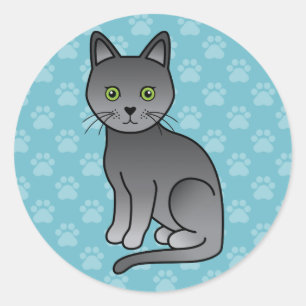 コラット 猫 かわいい カートゥーン イラスト ラウンドシール