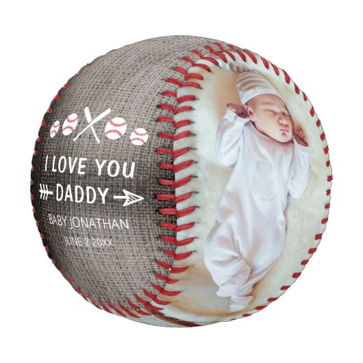 コラパーソナライズされたージュ野球父の日 野球ボール (アングル)