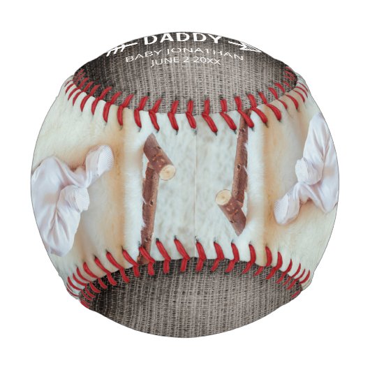 コラパーソナライズされたージュ野球父の日 野球ボール (正面)