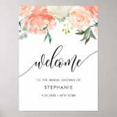 コラピーチフローラブライダルシャワー歓迎 ポスター (正面)