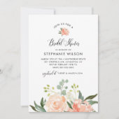 コラピーチフローラブライダルシャワー 招待状 (正面)