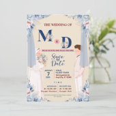 コラボレーションによるイスラム教式 Save the Date カードをカスタマイズ セーブザデート (スタンド正面)