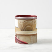 コラムの球および赤い柵2のコーヒー茶マグ マグカップ (中央)