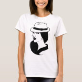 コラメキシコラテンアメリカ系女性ガール女性顔アート Tシャツ (正面)