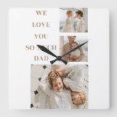 コラモダンージュ写真とパパ贈り物 スクエア壁時計 (正面)
