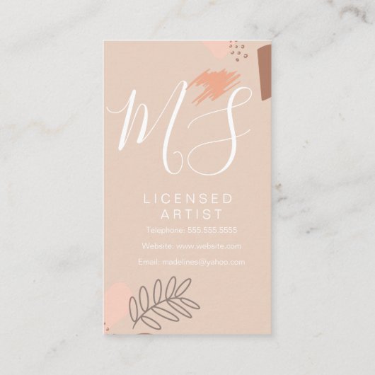 コラージアーストーンメイクアップアーティストサロン美しい 名刺 (裏面)