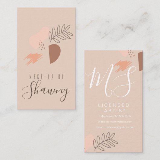 コラージアーストーンメイクアップアーティストサロン美しい 名刺 (正面/裏面)