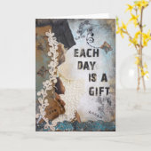 コラージアートデイトはギフトのグリーティングカード カード (黄色い花)