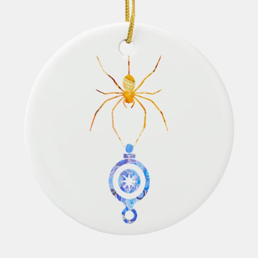コラージアート昆虫アートSPIDER withクリスマスオーナメント セラミックオーナメント (正面)