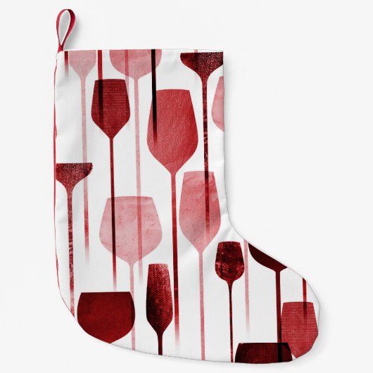 コラージアート:パーティードリンクのパターン。 スモールクリスマスストッキング (正面)